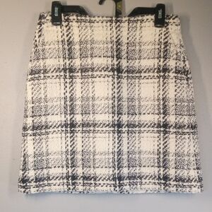 LOFT Black and White Tweed Mini Skirt Size O